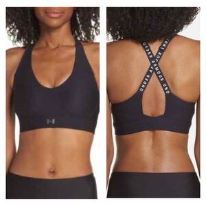 UNDER ARMOUR Vanish Mid Racerback Sports Bra Small Black Wireless